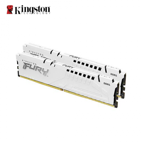 美品 DDR5-6000 CL30 32GB(16GBx2) 白 金士頓Fury Beast (獸獵者) DDR5-6000 32GB(16GB*2)-白(CL30)-欣亞數位