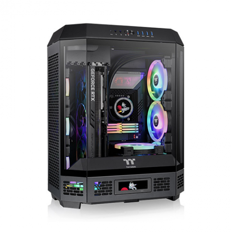 曜越The Tower 600 黑玻璃透側機殼(ATX/Type-C/內建風扇上2/支援背插