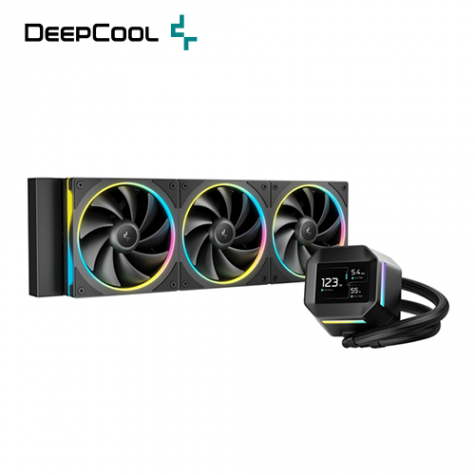 DEEPCOOL 九州風神LM360 黑(360mm/2.4″LCD水冷頭/六代水泵/12cm風扇*3
