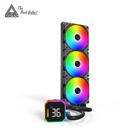 MONTECH HyperFlow Digital 360 黑(360mm/預安裝設計/ARGB燈光/內建