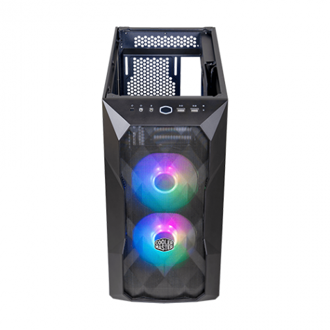 酷碼MasterBox TD300 Mesh 黑玻璃透側機殼(M-ATX/內附集線器/內建風扇